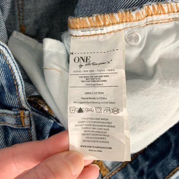 Revolve One Teaspoon Freebirds Skinny Jeans Distressed Rips Low rise Zipper - Picture 14 of 16